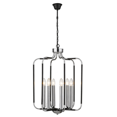 Chrome and Black Chandelier CH515/6